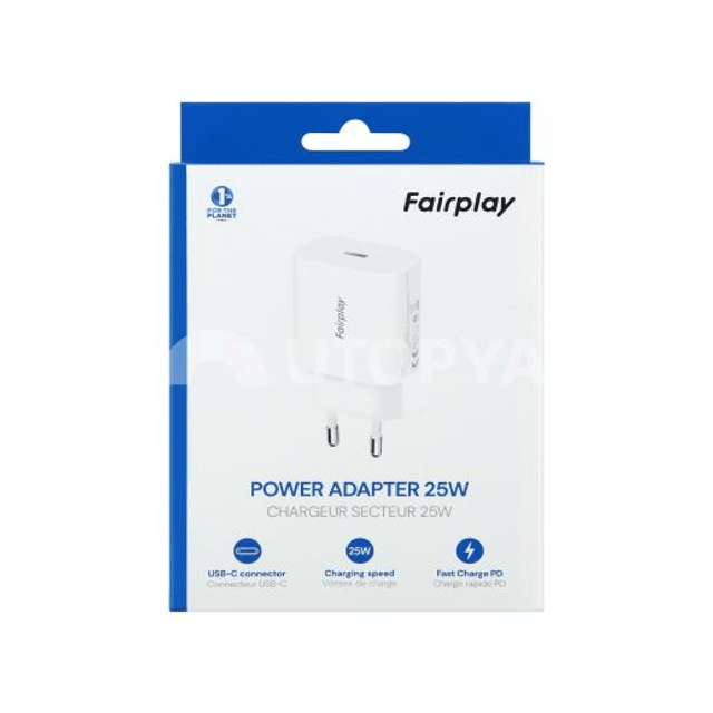 FAIRPLAY Chargeur 25W USB-C (Blanc)