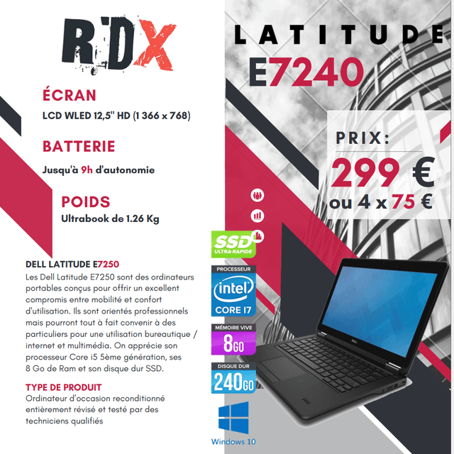 PC DELL Latitude E7540 12"