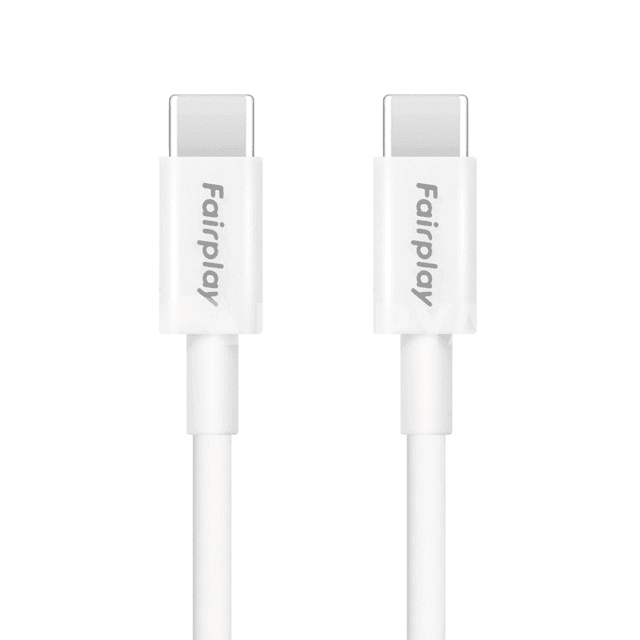FAIRPLAY Câble 60W USB-C vers USB-C 1m (Blanc) 